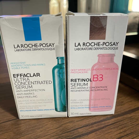 La roche-posay Enffaclar and Retinol B3 .